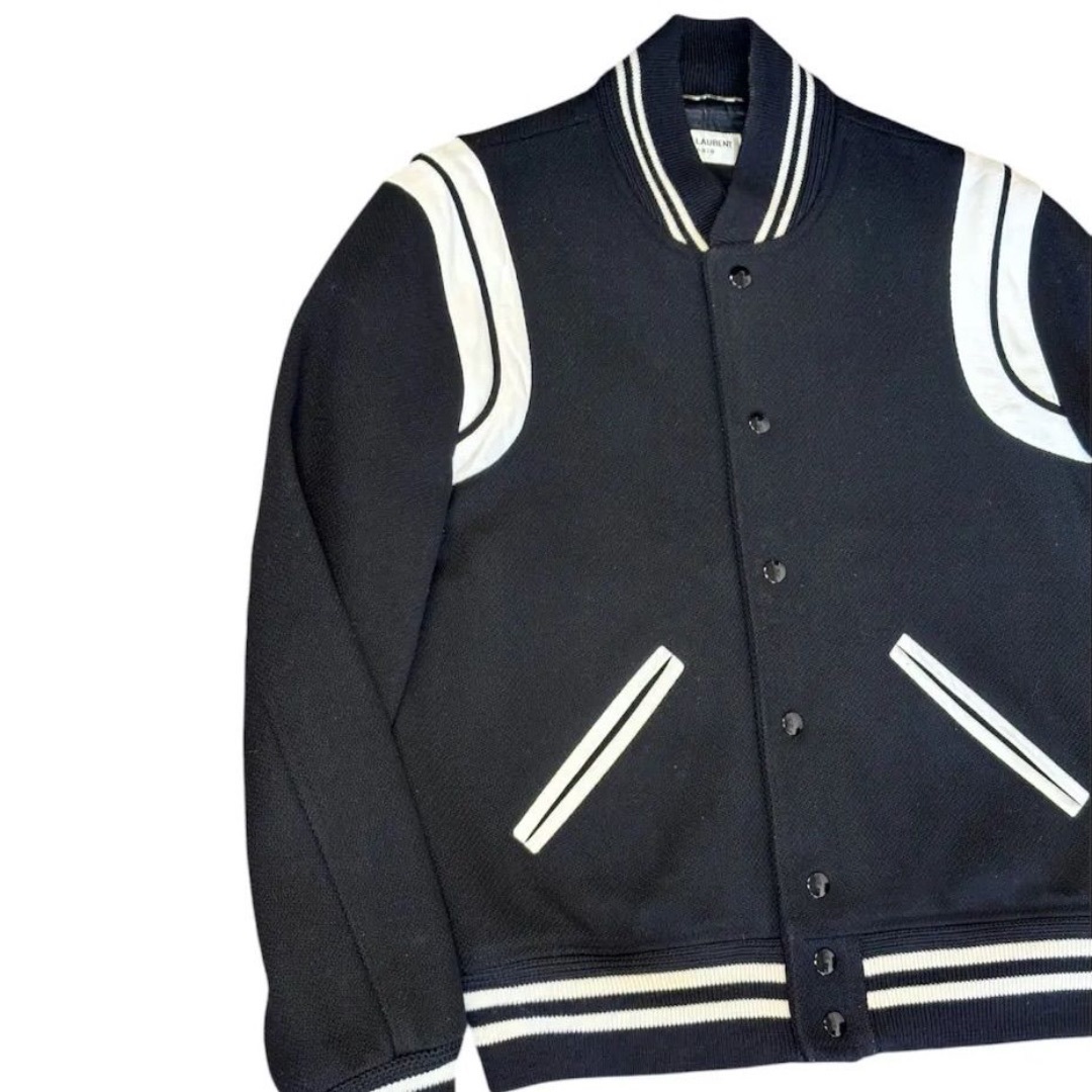 SAINT LAURENT(サンローラン)のサンローラン パリ SAINT LAURENT PARIS ■【 Teddy Jacket 354718 YYL80 】エディ期 ラム レザー 切替 テディ ジャケット スタジャン メンズのジャケット/アウター(スタジャン)の商品写真