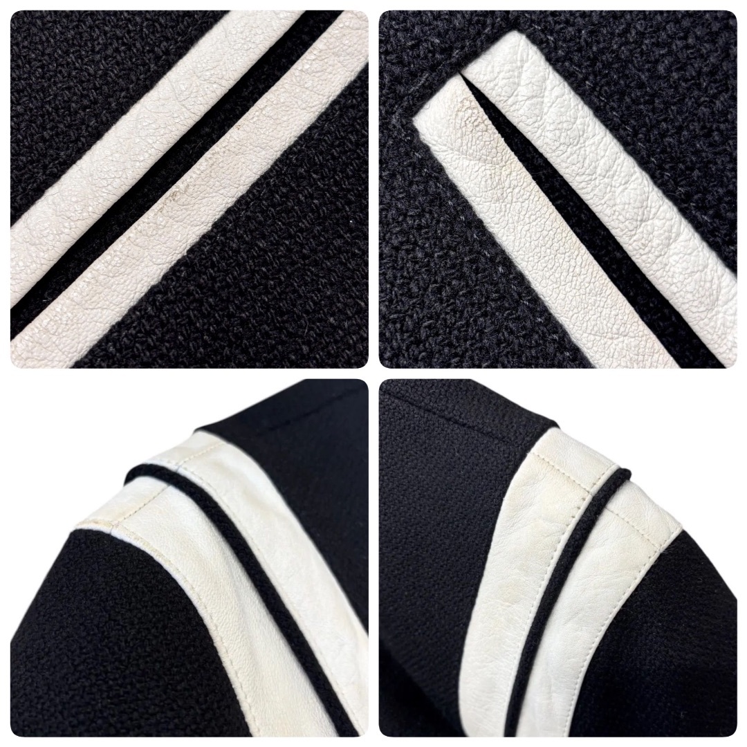SAINT LAURENT(サンローラン)のサンローラン パリ SAINT LAURENT PARIS ■【 Teddy Jacket 354718 YYL80 】エディ期 ラム レザー 切替 テディ ジャケット スタジャン メンズのジャケット/アウター(スタジャン)の商品写真