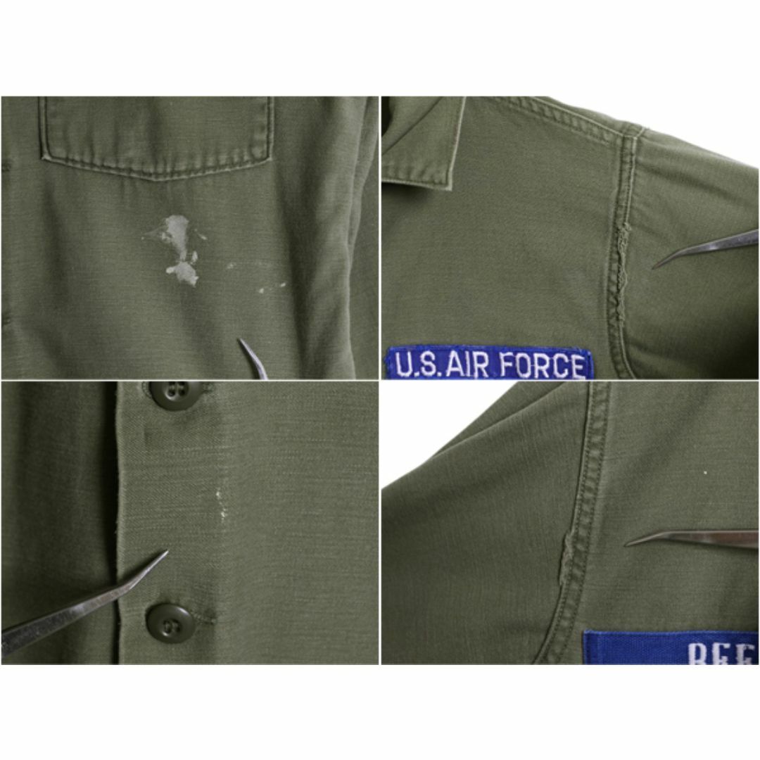 70s 米軍実物 USAF コットン サテン ユーティリティ シャツ メンズ M 程 72年製 ヴィンテージ ミリタリー エアフォース OG107 シャツ袖 2nd メンズのトップス(シャツ)の商品写真