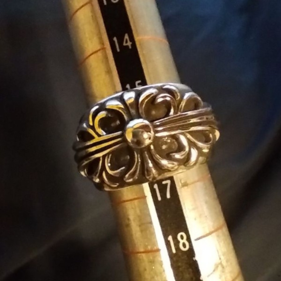 新品　約16.5号　フローラルクロスリング　silver925 メンズのアクセサリー(リング(指輪))の商品写真