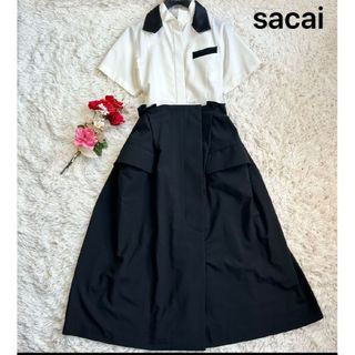 sacai(ロングワンピース/マキシワンピース ・ ホワイト/白色系 sacai(ロングワンピース/マキシワンピース ・ ホワイト/白色系