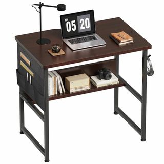【色:ダークブラウン_サイズ:幅80cm】YeTom 机 pcデスク ラック付き(オフィス/パソコンデスク)