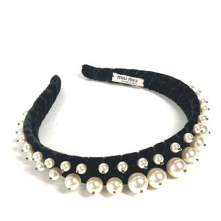 MIU MIU - ミュウミュウ MIUMIU フェイクパール 2重 ヘアバンド MIU MIU - ミュウミュウ MIUMIU フェイクパール 2重 ヘアバンド
