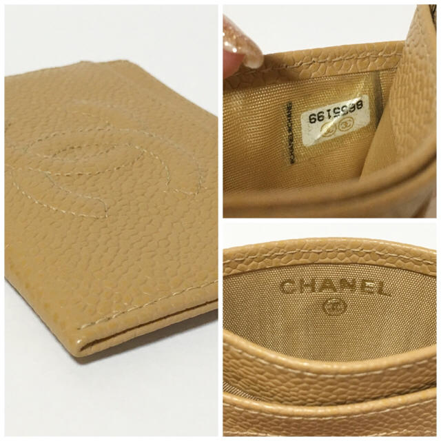 CHANEL(シャネル)のCHANEL シャネル 未使用 名刺入れ パスケース キャビアスキン ココマーク レディースのファッション小物(名刺入れ/定期入れ)の商品写真