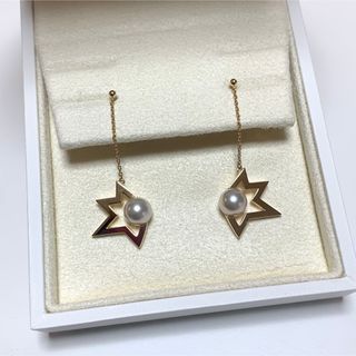 タサキ(TASAKI)のタサキ TASAKI コメット プラス イヤリング ピアス イエローゴールド(ピアス)