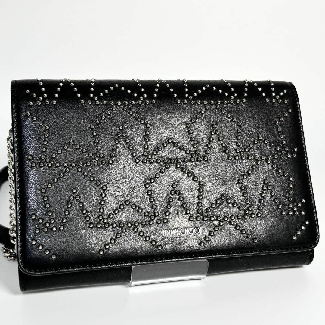 JIMMY CHOO - JIMMY CHOO　ジミーチュウ　スター　パレス　スタッズ　チェーンウォレット