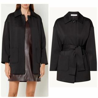 マックスマーラ(Max Mara)の綺麗‼️ジャージー素材✨さらさらジャケット パッチポケット付 羽織◎マックスマーラ(ロングコート)