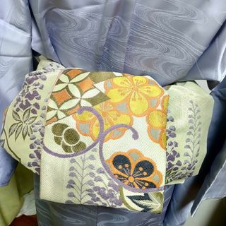 大人の兵児帯半幅帯ハンドメイド澪藤の花と花柄(帯)