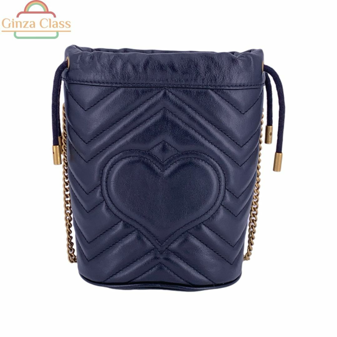GUCCI グッチ GGマーモント ミニ バケットバッグ レザー