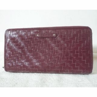 コールハーン(Cole Haan)の良品　コールハーン　編み込み　長財布　ラウンドファスナー　ロングウォレット(財布)