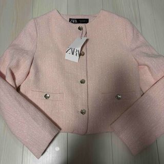 ZARA - ZARA ポケットソフトジャケット ピンクの通販 by 9789 ZARA - ZARA ポケットソフトジャケット ピンクの通販 by 9789