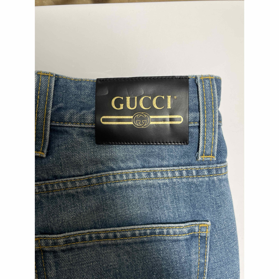 GUCCI - GUCCI 20SS ラベル付き フレア デニムパンツの通販 by GUCCI - GUCCI 20SS ラベル付き フレア デニムパンツの通販 by