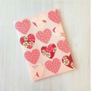 ㉕コラージュノートカバー（ハート）A5サイズ　ノート付き(ノート/メモ帳/ふせん)