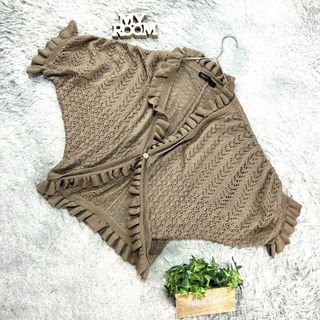 アズノゥアズ(AS KNOW AS)の良品❗️【As know as】アズノゥアズ カイトカーディガン(F) 茶色(カーディガン)