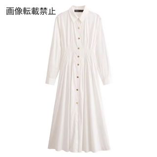 🐹3月新作🌸16529◆white ホワイト ロング シャツワンピース(ロングワンピース/マキシワンピース)
