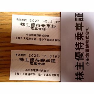 2枚　小田急電鉄　株主優待乗車証(鉄道乗車券)