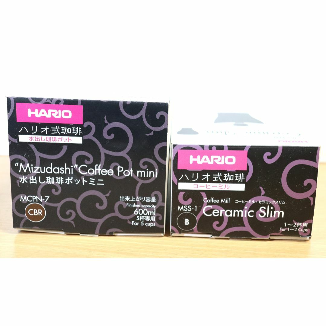 HARIO(ハリオ)のHARIO　ハリオ式珈琲　コーヒーミル・セラミックスリムと水出し珈琲ポットミニ インテリア/住まい/日用品のキッチン/食器(収納/キッチン雑貨)の商品写真