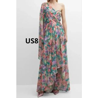 タダシショウジ(TADASHI SHOJI)の新品タグ付き　タダシショージ　ワンショルダー　ロンドレス　US8(ロングワンピース/マキシワンピース)