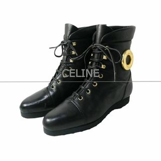 CELINE - 良品 CELINE セリーヌ サイドジップ レザー ロング CELINE - 良品 CELINE セリーヌ サイドジップ レザー ロング