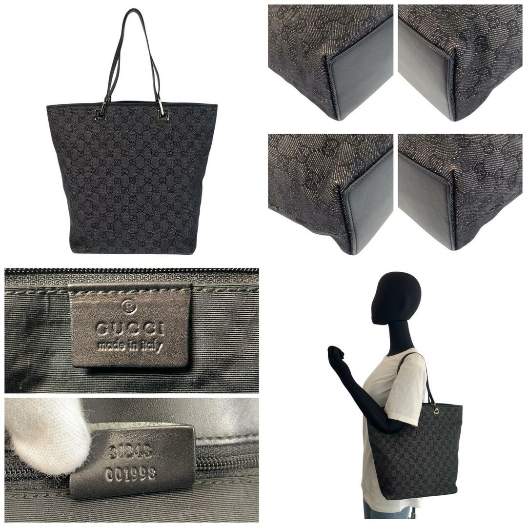 GUCCI - 美品 GUCCI グッチ ブラック 黒 GGキャンバス /レザー