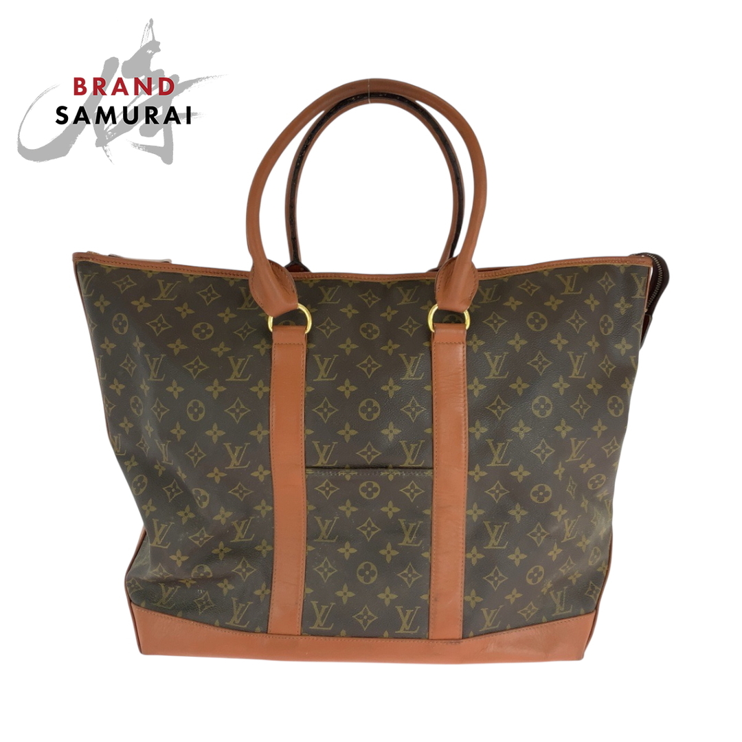 LOUIS VUITTON - LOUIS VUITTON ルイヴィトン モノグラム サックウィークエンドGM 男女兼用 ブラウン ゴールド金具 PVC M42420 トートバッグ ハンドバッグ レディース 500611 【中古】