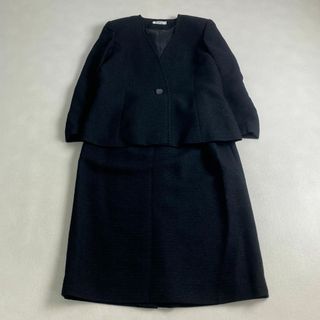 美品　東京ソワール　セレモニースーツ　大きいサイズ　ツイード　ノーカラー(スーツ)