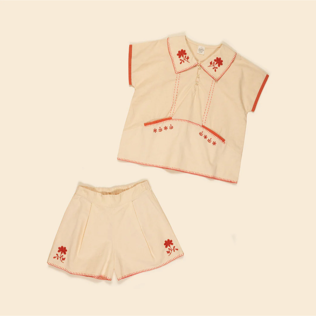 ワンピース apolina kids Anita Short Set - Milk