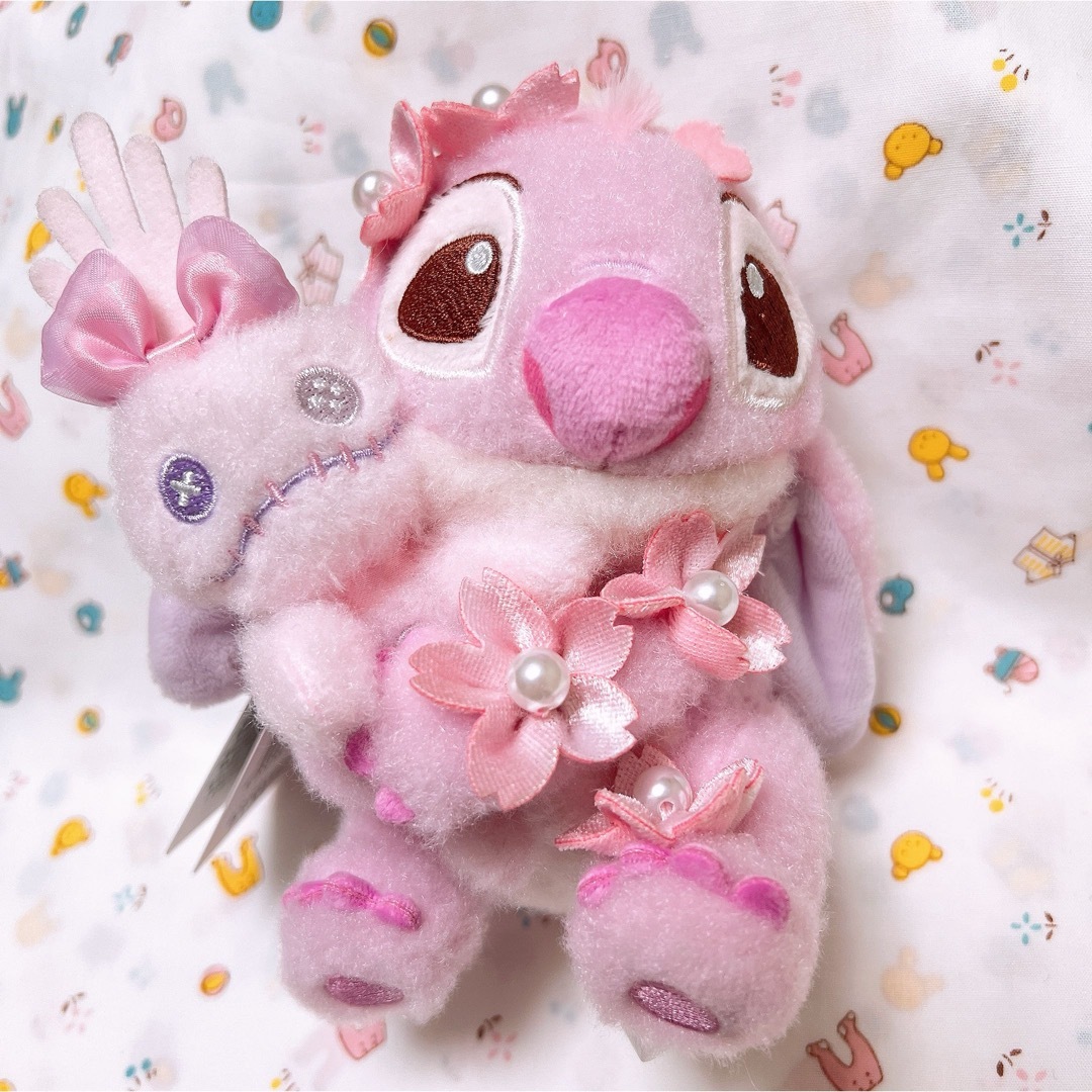 STITCH - スティッチ スクランプ サクラ ピンク ぬいぐるみ キー STITCH - スティッチ スクランプ サクラ ピンク ぬいぐるみ キー