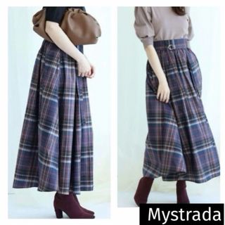 マイストラーダ(Mystrada)のマイストラーダ Mystrada タック ギャザー スカート ベルト付き 34(ロングスカート)