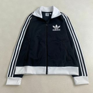 アディダス(adidas)のアディダス　トラックジャケット　激レア ロゴ 黒 白 レディース XL 2XL (その他)