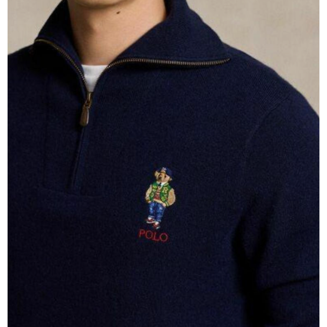 POLO RALPH LAUREN - ポロラルフローレン ベアウールクォータージップセーター サイズS 新品 本物 POLO ラルフローレン ポロベア ハーフジップ セーター