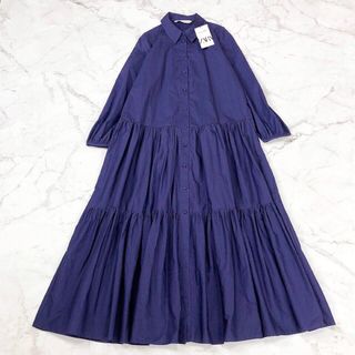 ZARA - 19 ザラ シャツワンピース ロング シースルー 花柄 総柄 ZARA - 19 ザラ シャツワンピース ロング シースルー 花柄 総柄