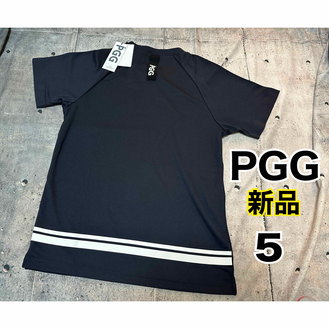 PEARLY GATES - PGG Ｔシャツ　新品タグ付き　サイズ５　ネイビー　メンズ