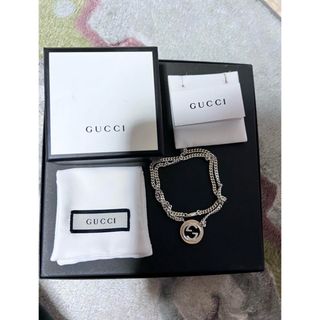 GUCCI - GUCCI インターロッキングg 燻加工 チェーン ネックレス GUCCI - GUCCI インターロッキングg 燻加工 チェーン ネックレス