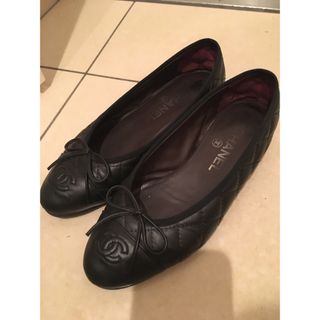 CHANEL - 【ほぼ未使用】シャネル CHANEL リボンバレエシューズ CHANEL - 【ほぼ未使用】シャネル CHANEL リボンバレエシューズ