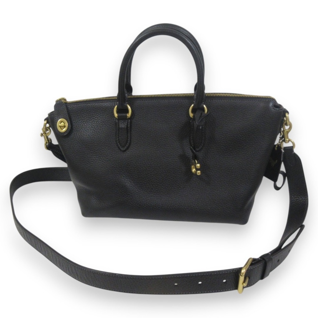 COACH - 新品同様 COACH コーチ カラ サッチェル レザー 2Way ハンドバッグ ショルダーバッグ CE741 ブラック×ゴールド金具 レディース 古着 中古 USED