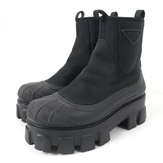 PRADA - 【美品】プラダ モノリス レザー サイドゴアブーツ PRADA - 【美品】プラダ モノリス レザー サイドゴアブーツ