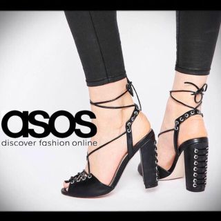 エイソス(asos)のASOS♡日本未発売！レースアップシューズ ヒールサンダル(ハイヒール/パンプス)