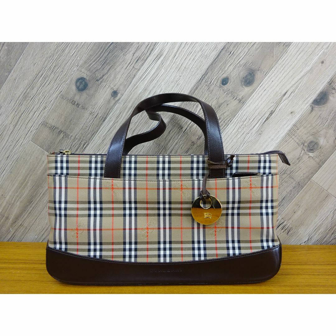 BURBERRY - 福117/ バーバリー シャドーホース キャンバス レザー トートバッグ