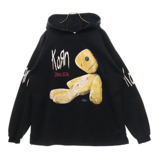 VINTAGE ヴィンテージ 90s KORN ISSUES コーン 両面プリント フーディー パーカー ブラック(パーカー)