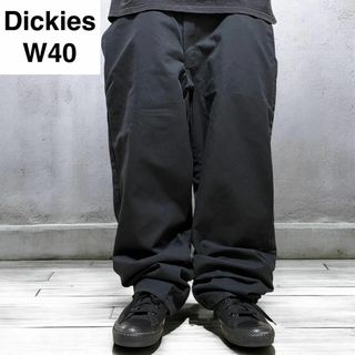 ディッキーズ(Dickies)のディッキーズワークパンツw40黒ブラック古着極太パンツオーバーサイズメンズ(ワークパンツ/カーゴパンツ)