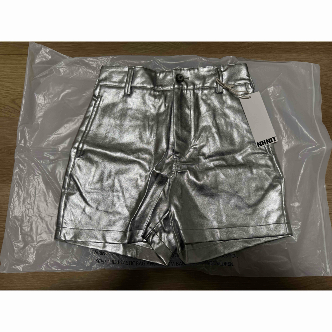 vegan leather/KNIT short pants | NKNIT