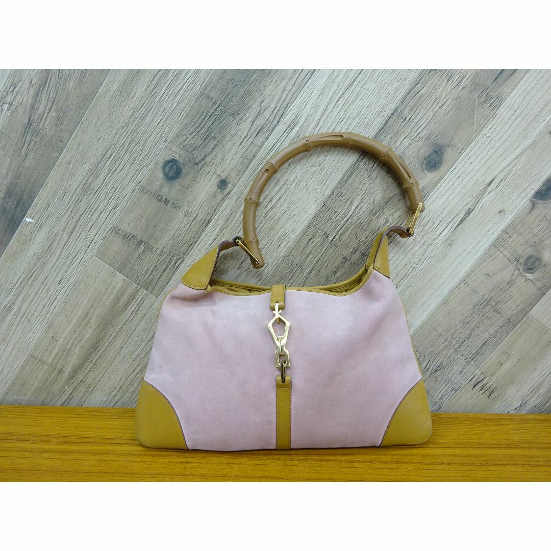 GUCCI - 広124/ GUCCI グッチ バンブー ジャッキー レザー ハンドバッグ