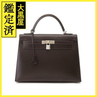 エルメス(HERMES)のエルメス ケリー32 ショコラ シルバー金具 ボックスカーフ 外縫い 【430】(ハンドバッグ)