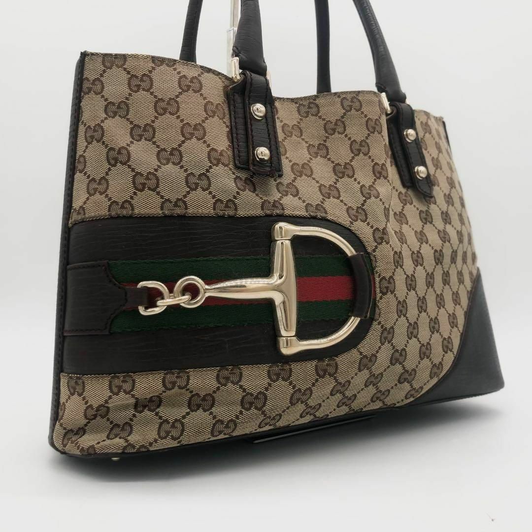 GUCCI - 【極美品✨】グッチ トートバッグ GG柄 ホースビット GUCCI - 【極美品✨】グッチ トートバッグ GG柄 ホースビット