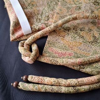 O19M34　ハンドメイド　同柄　帯揚げ帯締めセット(和装小物)