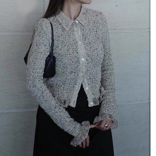 CLANE MIX MESH GATHER SHIRTの通販｜ラクマ