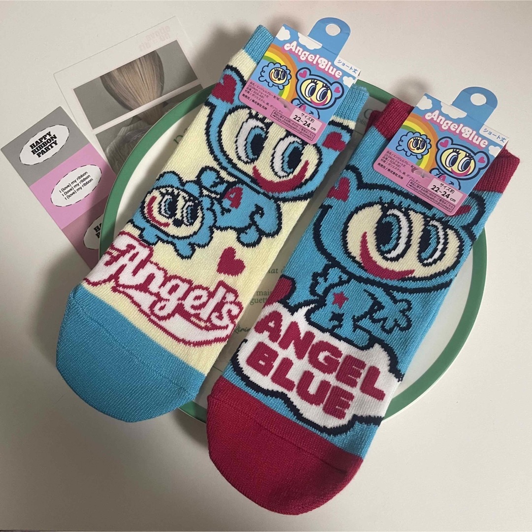 angelblue(エンジェルブルー)の2足組セット エンジェルブルー 靴下 ソックス 22~24 平成 エモい y2k レディースのレッグウェア(ソックス)の商品写真