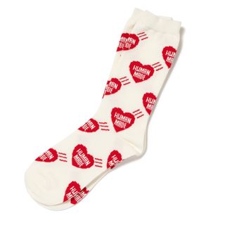 ヒューマンメイド(HUMAN MADE)のHUMAN MADE HEART PATTERN SOCKS "Red"(ソックス)