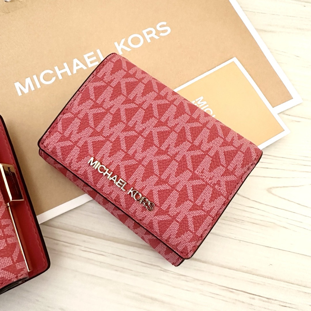 MICHAEL KORS - MICHAEL KORS財布 折り財布 がま口 ピンク 三 MICHAEL KORS - MICHAEL KORS財布 折り財布 がま口 ピンク 三